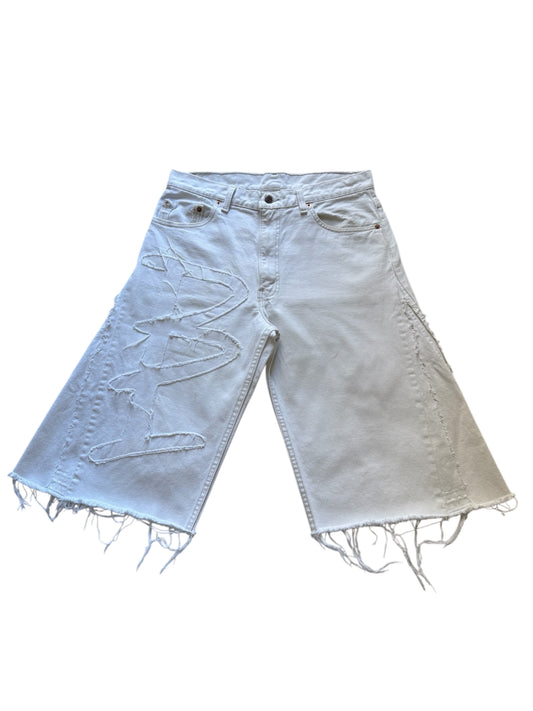 Denim Shorts White
